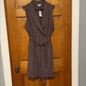 Maurices Sleeveless Double-Breasted Dress in Dark Gray